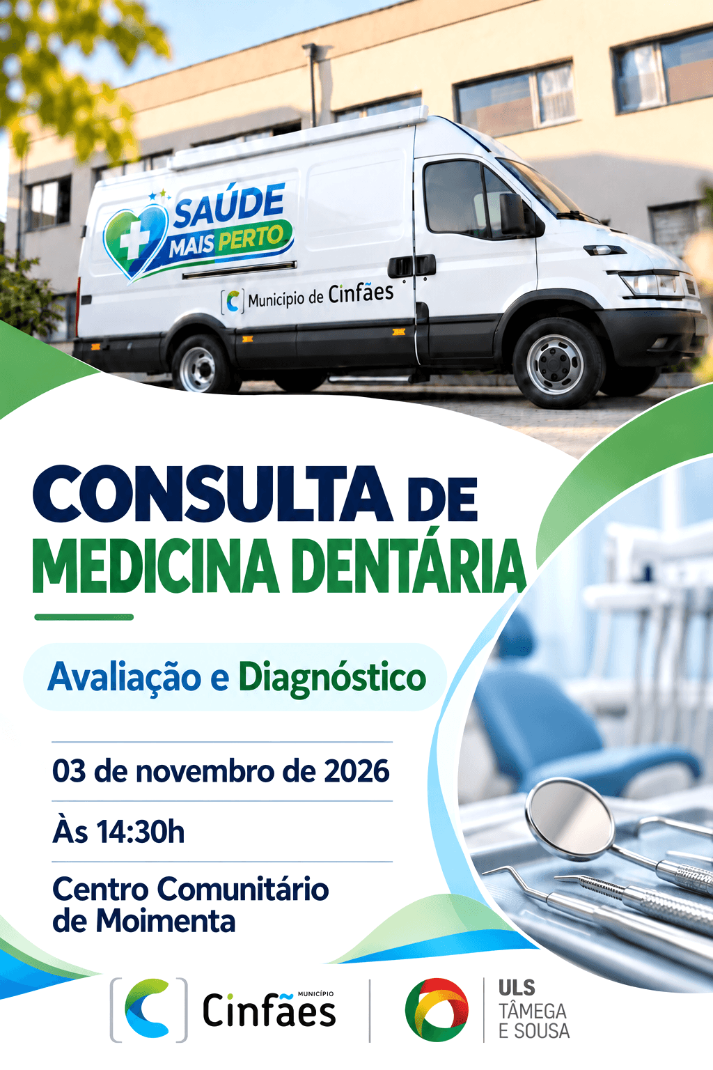 Unidade Móvel Saúde + Perto inicia consultas gratuitas de medicina dentária