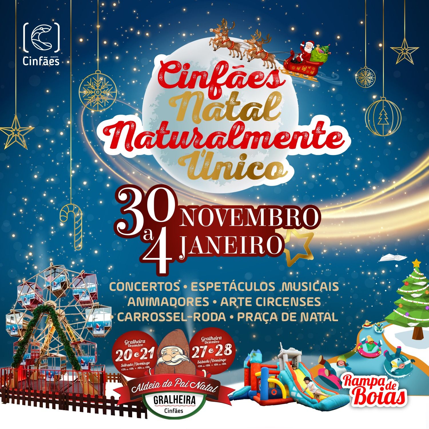 "Cinfães Natal Naturalmente Único" de 30 de novembro até ao dia 4 de janeiro!