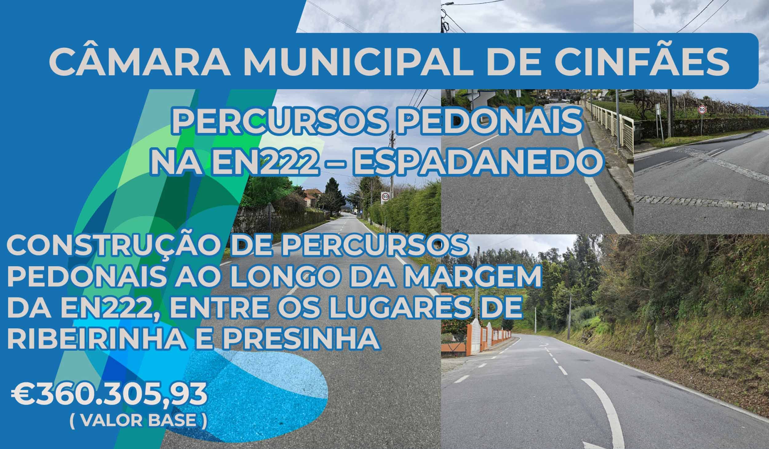 Câmara lança concurso para construção de percursos pedonais na EN222, em Espadanedo